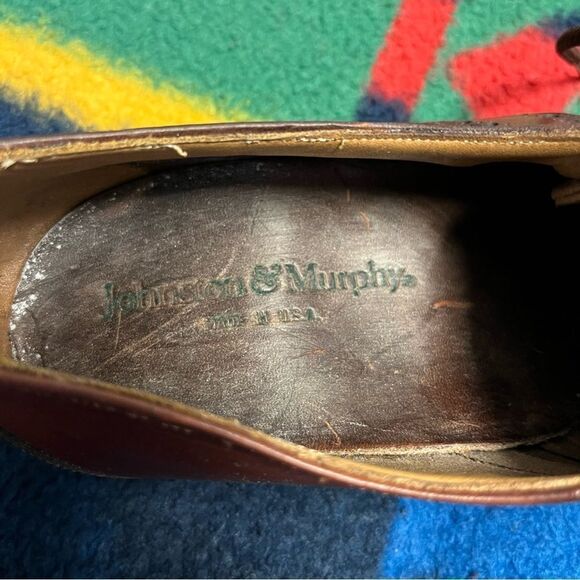 Johnston & Murphy Moc Toe Vibram Lug Sole Leather Oxfords (8) (USA Made 🇺🇸) - Picture 5 of 6